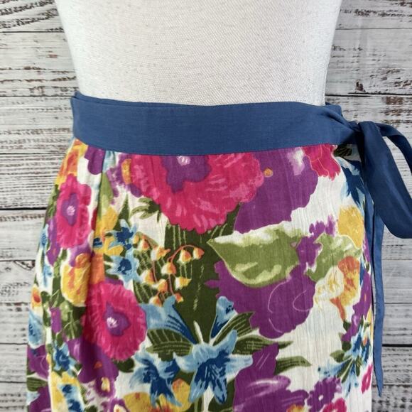 The Paragon Skirt size Small Purple Pink Floral Long A Line Wrap Boho Modest - Picture 4 of 11